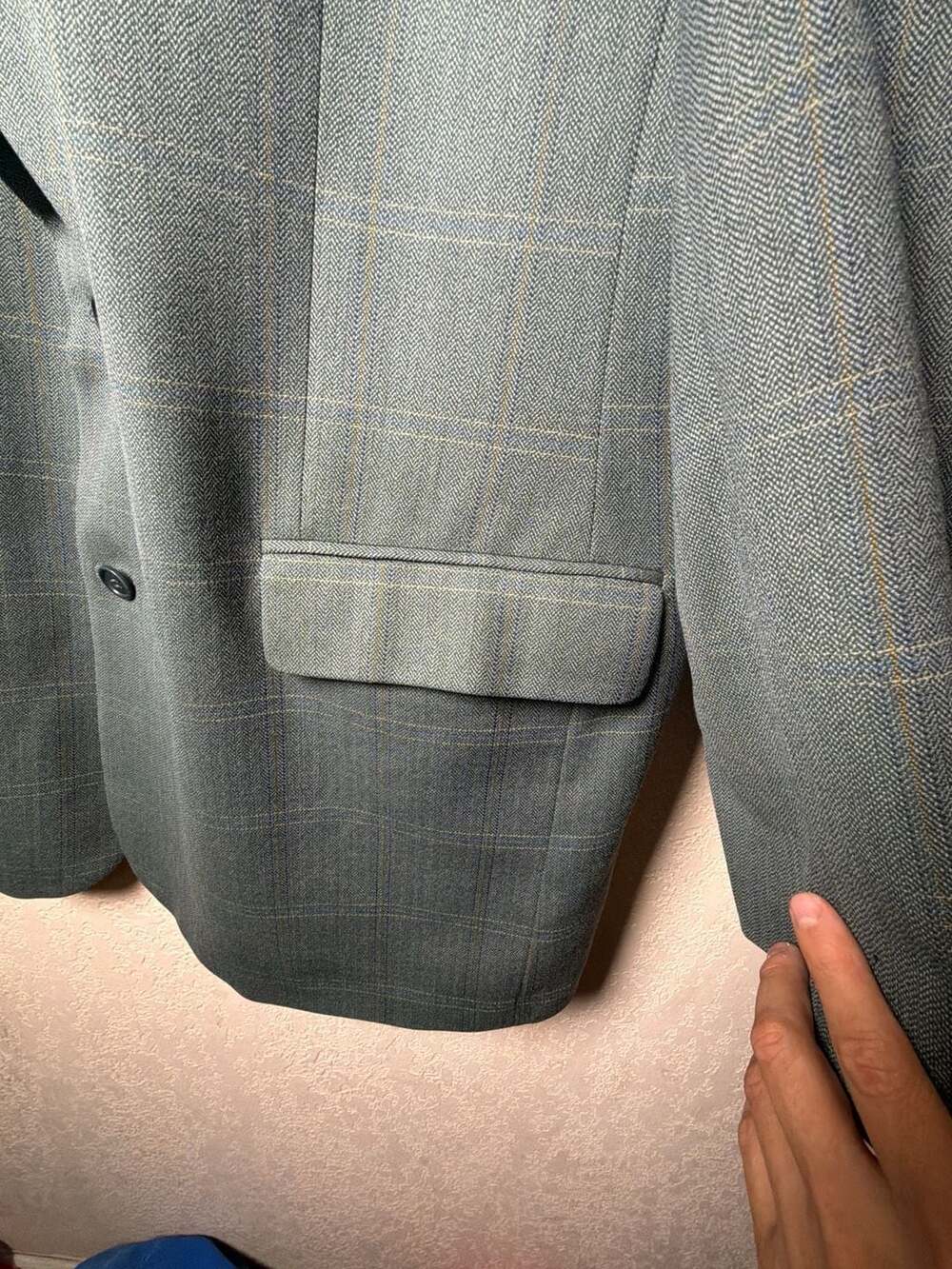 Brooks Brothers Herringbone Windowpane Suit Jacket Blazer 48L 100% Wool - Picture 4 of 15